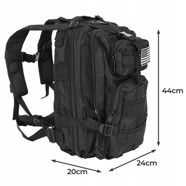 Тактический Рюкзак 26 литров многофункциональный 5 отделений Trizand (23089) Black Нововолынск - изображение 8