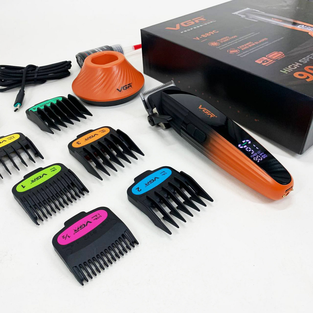 Тример для стрижки волосся потужний VGR V-889C, Професійна машинка для стрижки волосся на акумуляторі SL-78 Івано-Франківськ - фото 10