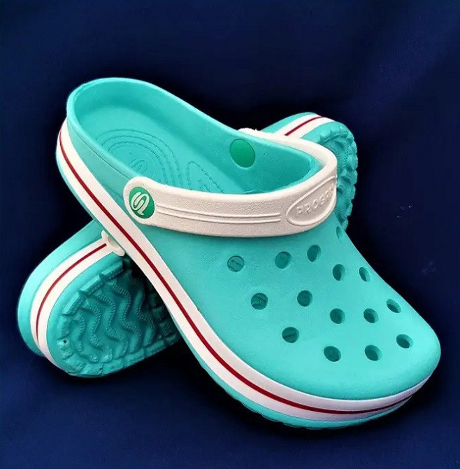 Женские Тапочки CROCS Бирюзовые Кроксы Шлёпки Сланцы (размеры: 36,38) Днепр - изображение 1