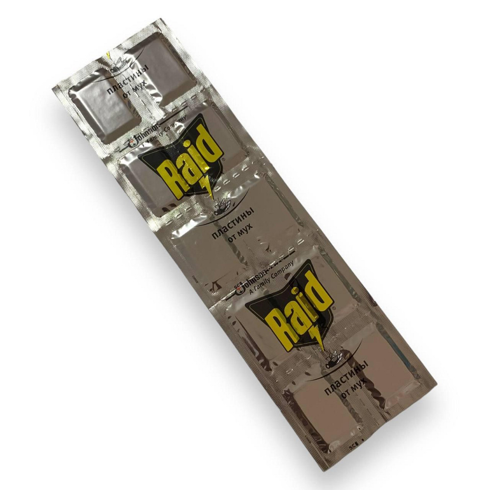 Пластина від мух Raid - ефективний засіб до 8 годин дії, захист від комах у приміщенні, 10 шт/уп Харків - фото 1