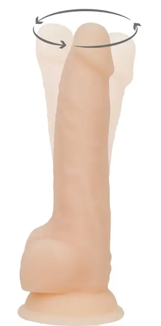 Фалоімітатор з вібрацією та ротацією Naked ADDICTION James 8″ Rotating & Vibrating Dong, пульт ДК Львів - фото 2