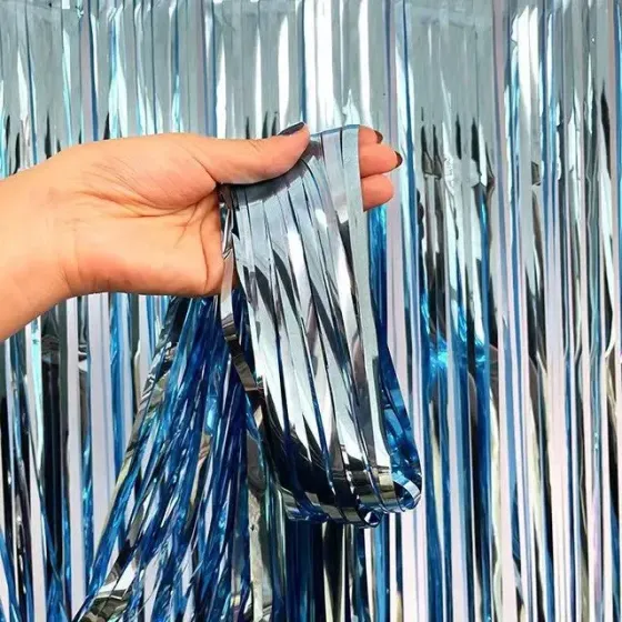 Дождик для фотозоны украшение 245 см на 92 см голубой Киев