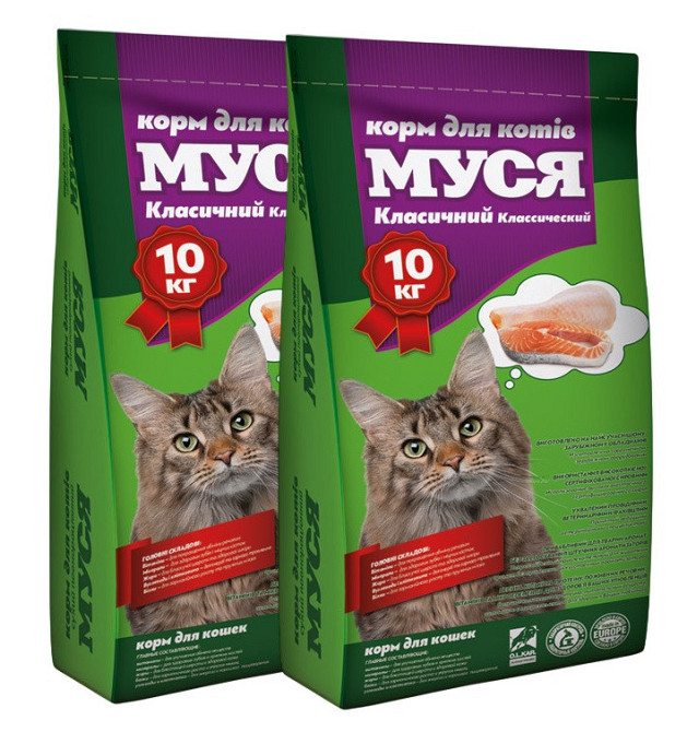 Корм для кішок Муся класік 1 + 1 (20 кг) Вінниця - фото 1