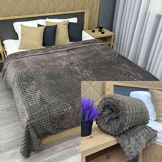 Плед-покривало Кубик 200х220 см (+-10см) Темно-сірий (87-227) Київ