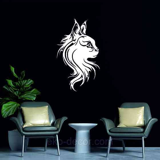 Декоративное настенное Панно «Кот» Декор на стену 50*30 см, Белый Киев