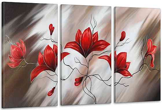 Модульная картина Абстракция Цветы Аrt-160_3А 70x130 см Киев