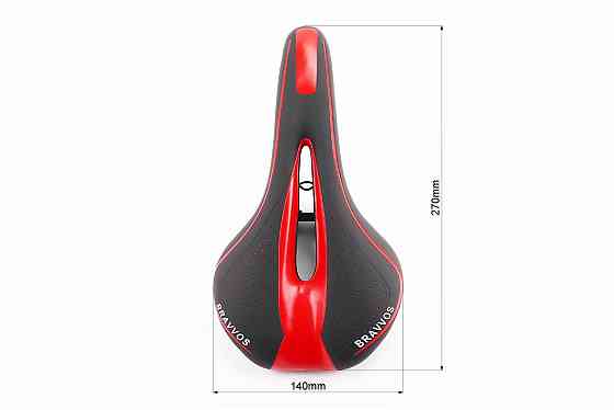 Сидіння MTB 270x140мм, чорно-червоне YF-1018 Київ