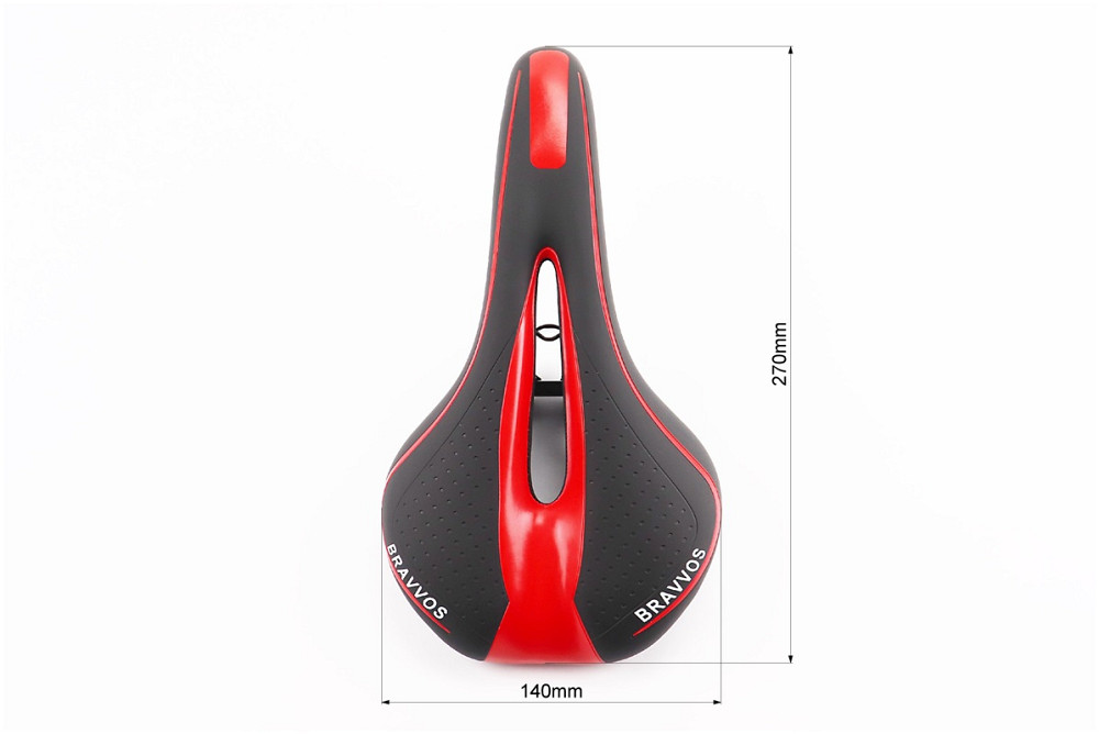 Сидіння MTB 270x140мм, чорно-червоне YF-1018 Київ - фото 3