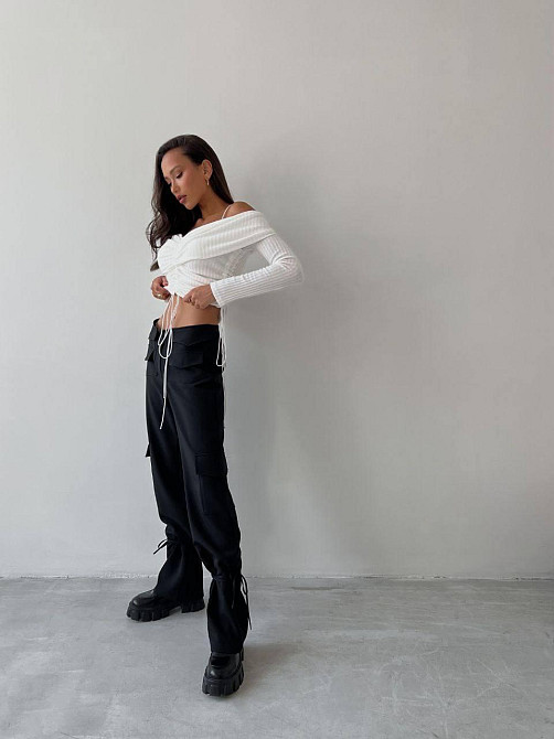 Женский романтичный топ с открытыми плечами рубчик мустанг Одесса - изображение 7