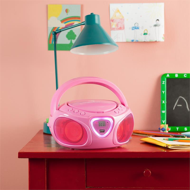 Roadie CD Boombox FM Radio Light Show CD-плеєр Bluetooth 5.0 Рожевий (Німеччина, читати опис) Рівне - фото 2