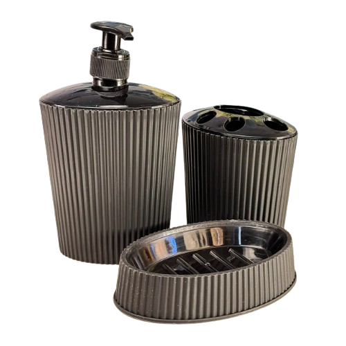 Набір для ванної кімнати (мильниця, підставка, диспенсер) чорний Line ELIF Житомир