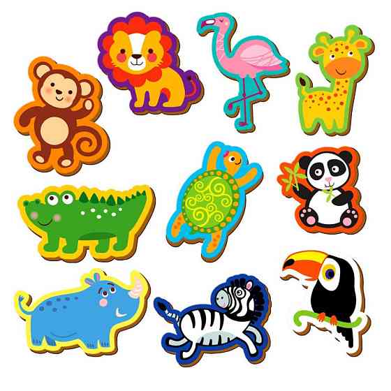 Дитячий набір магнітів "Зоопарк" VT3106-39, 10 магнітів Вінниця