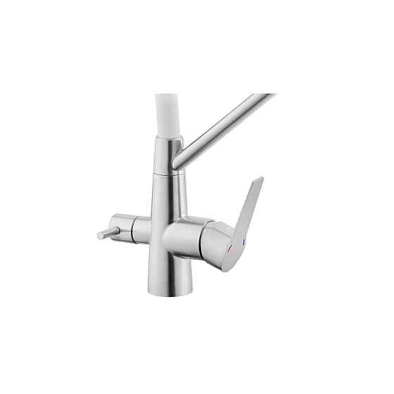 Змішувач для кухні з підключенням до фільтра Kroner KRP Edelstahl Klassisch - ESG03817WHI білий/сатин Київ