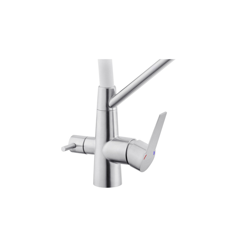 Смеситель для кухни с подключением к фильтру Kroner KRP Edelstahl Klassisch - ESG03817WHI белый/сатин Киев - изображение 6