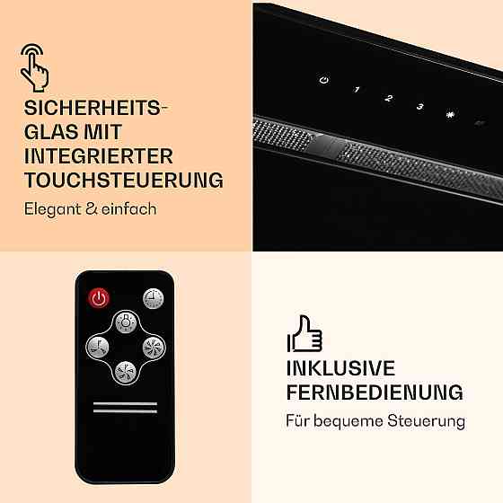 Стельова витяжка Remy 90 см 619 м3/год 230 Вт 3 рівні дистанційного керування без змінного фільтра Чорний Рівне