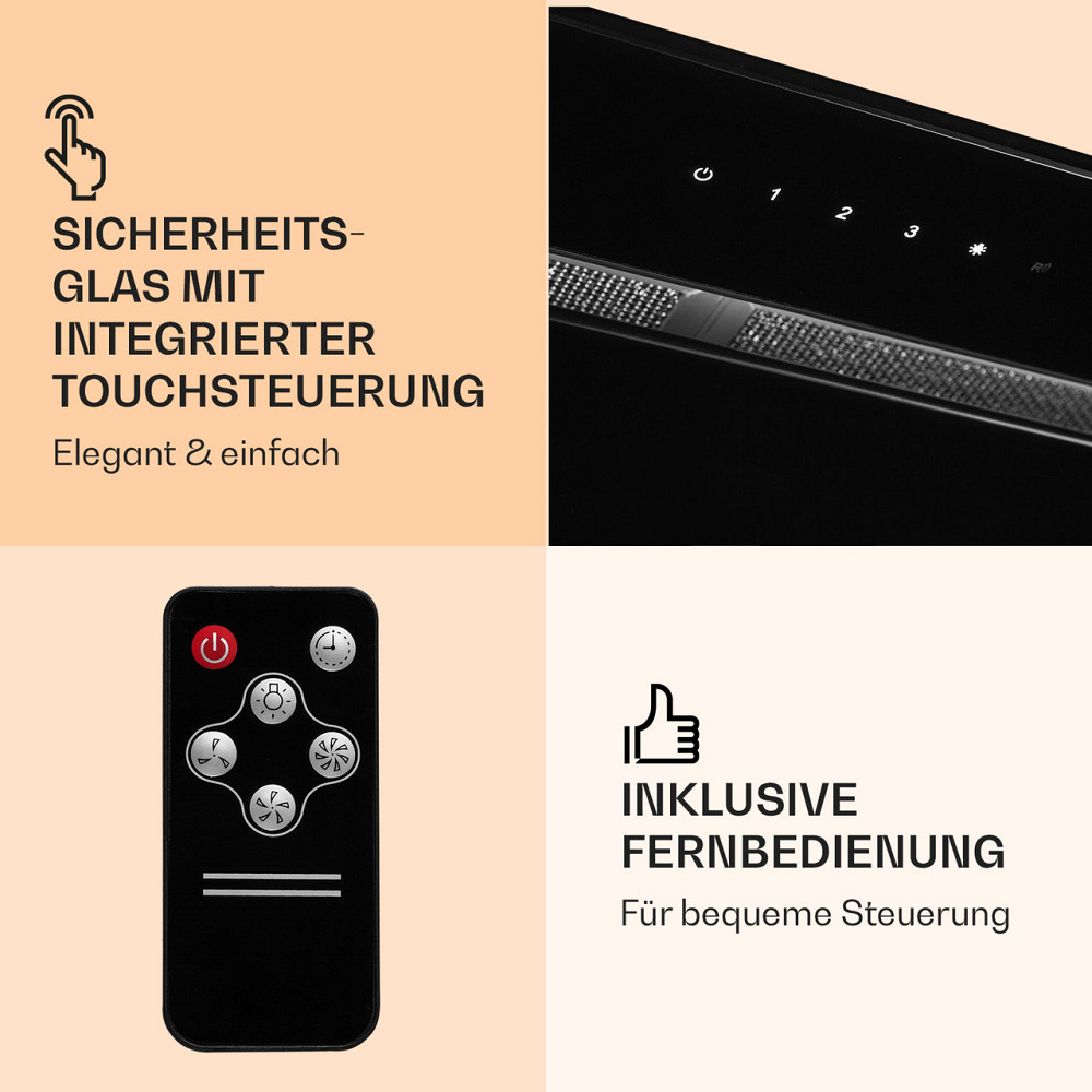 Потолочная вытяжка Remy 90 см 619 м³/ч 230 Вт 3 уровня дистанционного управления без сменного фильтра Черный Ровно - изображение 5