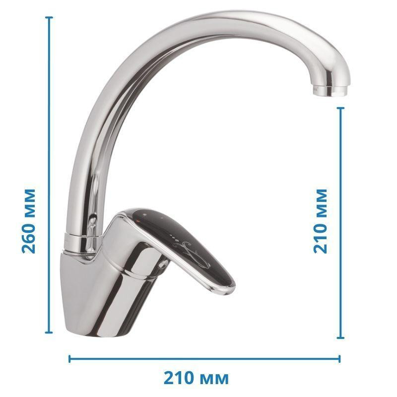 Змішувач для кухні Haiba Magic 011 з чорною ручкою   ( HB0676 ) 21417 Харків - фото 3
