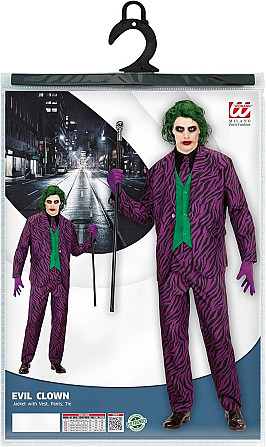 Костюм Джокера XL фиолетовый, образ Темного рыцаря, комплект Joker карнавальный брюки пиджак для Хэллоуина Киев - изображение 3
