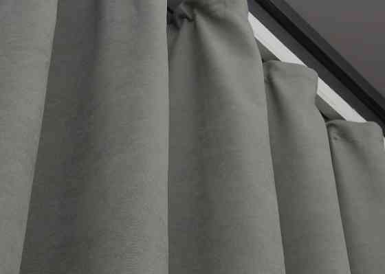 Комплект готових штор VR-Textil Мікровелюр Petek № 1477ш Світло-сірий 150х265 см 2 шт (39-997) Київ