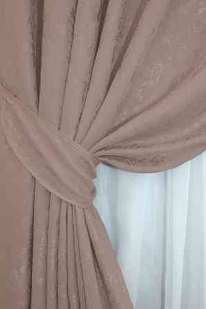 Комплект готових штор VR-Textil Льон мармур Pavliani № 1174ш Пудровий 100х270 см 2 шт (31-607) Київ