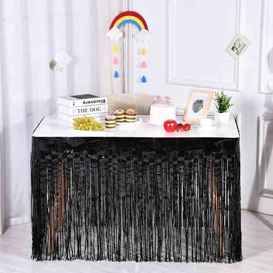 Дождик широкий на стену и стол 74 см на 274 см черный Киев