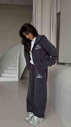 Женский теплый повседневный костюм двойка: кофта и брюки из турецкого двустороннего флиса Одесса