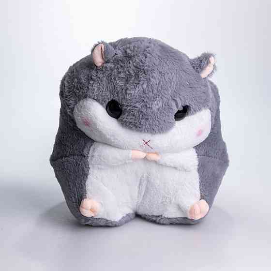 М'яка іграшка-подушка з пледом Хом'як 110×160 (см) плюшевий дитячий плед 3в1 Сірий 7090G Коломыя