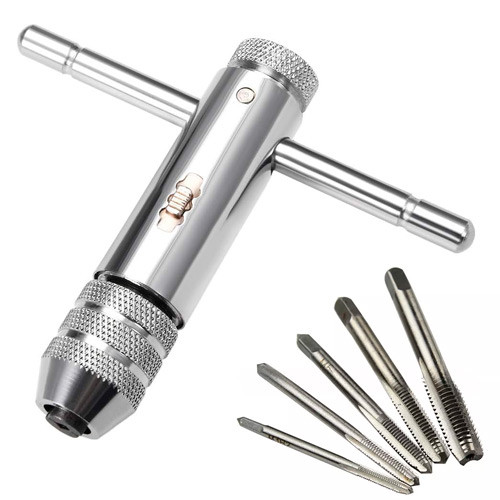 Вороток Т-образный держатель с набором метчиков М3-М8 Винница - изображение 1