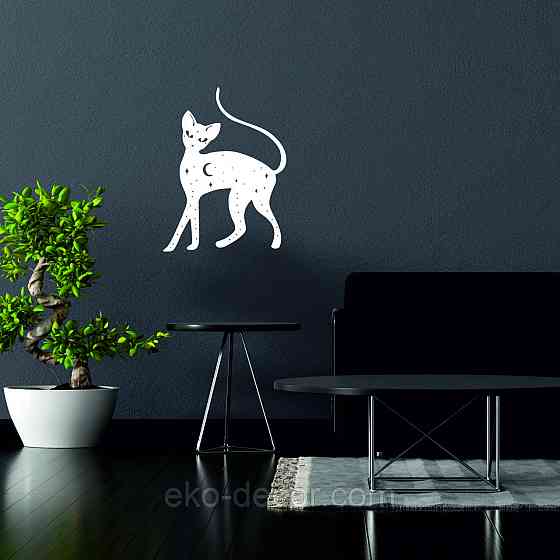 Декоративне настінне 3D Панно «Кіт» Декор на стіну з об'ємом Київ