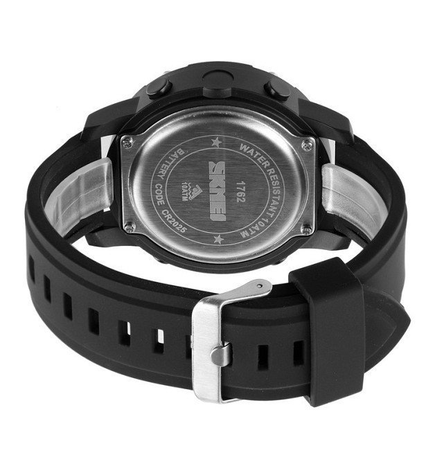 Мужские спортивные наручные часы Skmei 1762 водонепроницаемые (Черные) Винница - изображение 6