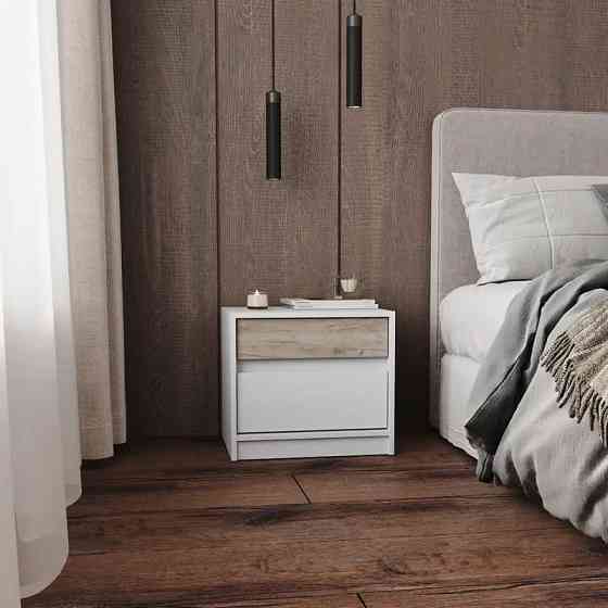 Тумба прикроватная Эверест Стайл-500 50,2х39х44,2 см Нимфея Альба (белый)/Дуб краф серый (DTM-071161) Днепр
