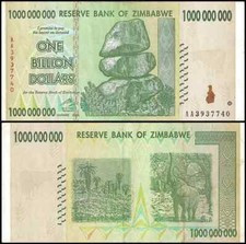 Zimbabweмбаy 1000000000 Dollars 2008 UNC Полтава - фото 1