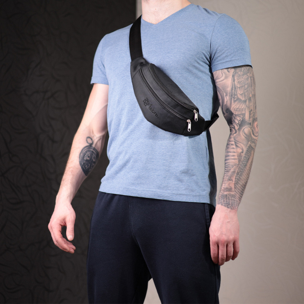 Універсальна сумка на пояс з якісного поліестеру FABRA 22580 Чорний Київ - фото 1