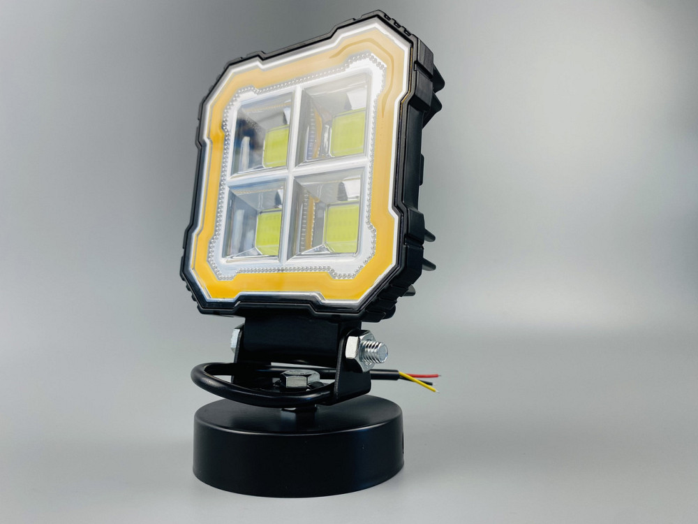 Фара LED квадратна, 32W біле та жовте світло, 112 мм х 128 мм х 37 мм (ширина). 9-60V. Мукачево - фото 7