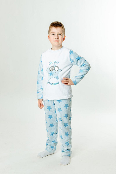 Піжама дитяча "Зірка", велсофт тепла зима весна осінь плюшева, дитячі піжами Київ - фото 1