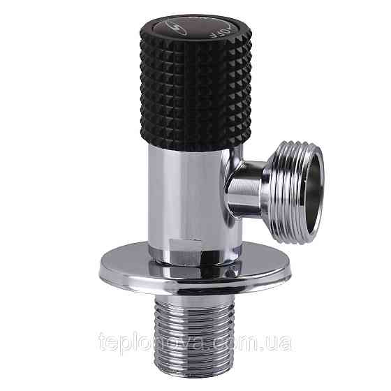 Кран кутовий кераміка SOLOMON EXCLUSIVE 1/2″X3/4″ 989 BLACK/CHROME ( 1шт.) Чернівці