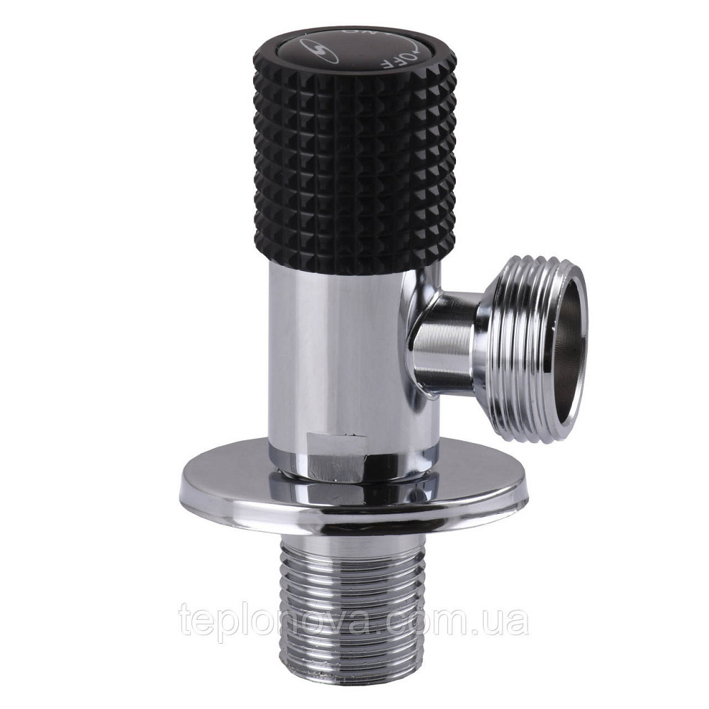 Кран кутовий кераміка SOLOMON EXCLUSIVE 1/2″X3/4″ 989 BLACK/CHROME ( 1шт.) Чернівці - фото 2