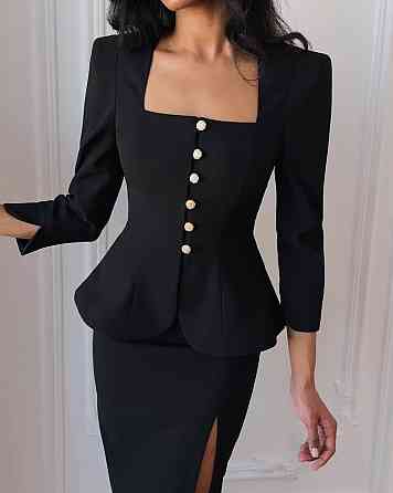 Женский стильный привлекательный костюм двойника Черный, 46/48 Одесса