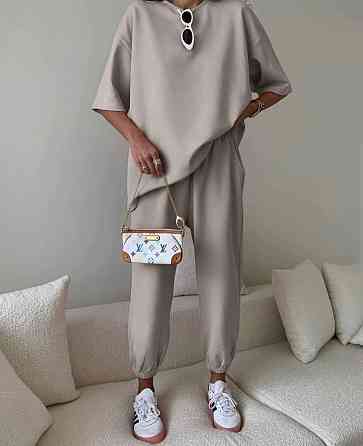 Жіночий повсякденний костюм двійка футболка і штани Сірий 46/48 Харків