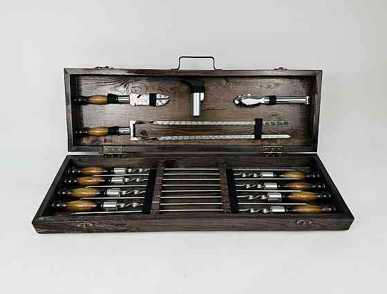 Подарунковий набір шампурів у дерев'яному кейсі ПРЕМІУМ - 2 HAPPY DAYS Тернопіль