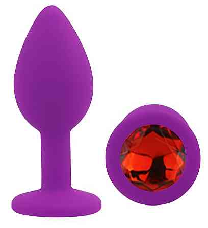 Силіконова анальна пробка EGZO - Silicone Purple Round Plug Red, size S Sex Aura Київ