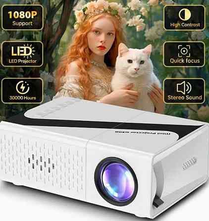 Портативний 4K HD міні-проектор з RGB підсвіткою — домашній кінотеатр Київ