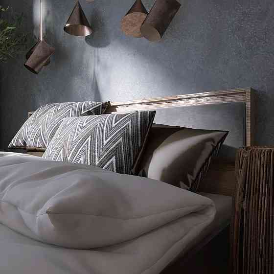 Кровать двуспальная (щит ДСП под матрас) Эверест Сити-1400 200,5х148,8х82,6 см Дуб сонома/Графит (DTM-071111) Днепр