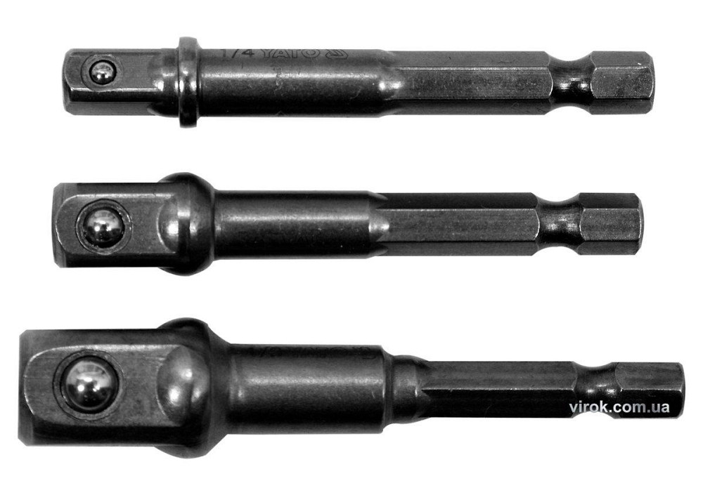Тримачі-адаптери торцевих головок 1/4" YATO 1/4" 3/8" 1/2" 3 шт Одеса - фото 1