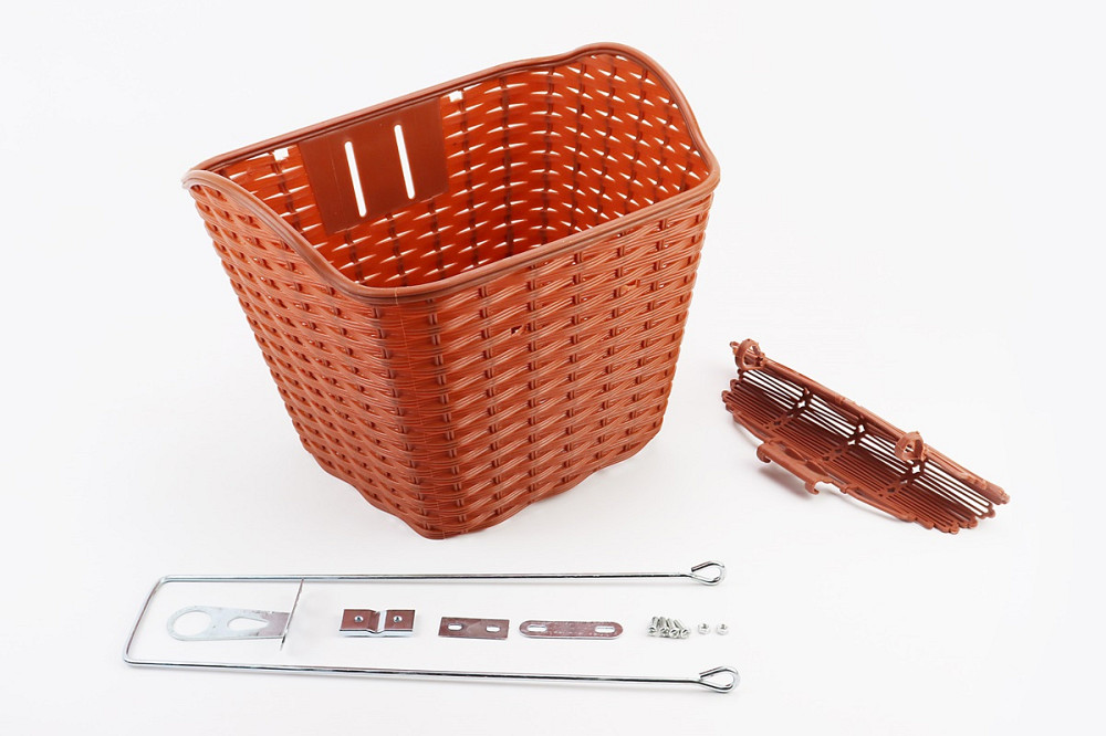 Кошик багажний передній 26" з кришкою, пластмасовий, коричневий TH-059 Київ - фото 1