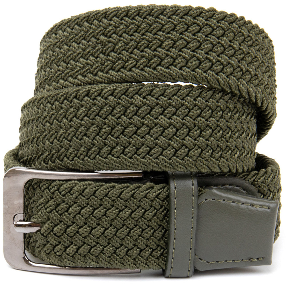 Текстильний чоловічий ремінь класика Vintage 20527 Оливковий Київ - фото 1