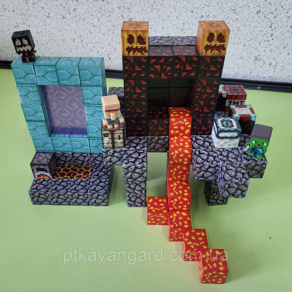 Магнітний конструктор майнкрафт 123 магнітних блока портал в пекло Dream World LZCK 059 Хмельницький - фото 3