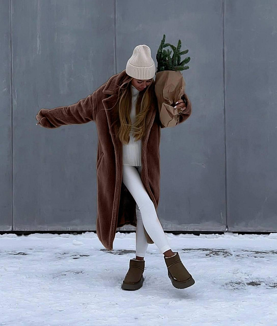 Женская повседневная теплая шуба из эко-меха и на теплой подкладке. Шоколад, 48/52 Одесса - изображение 3