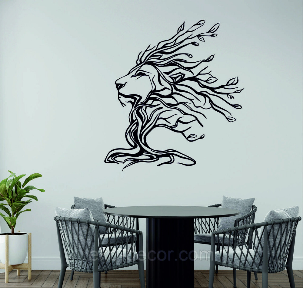 Декоративное настенное 3D Панно «Лев» Декор на стену с объемом 90*83 см, Черный Киев - изображение 1