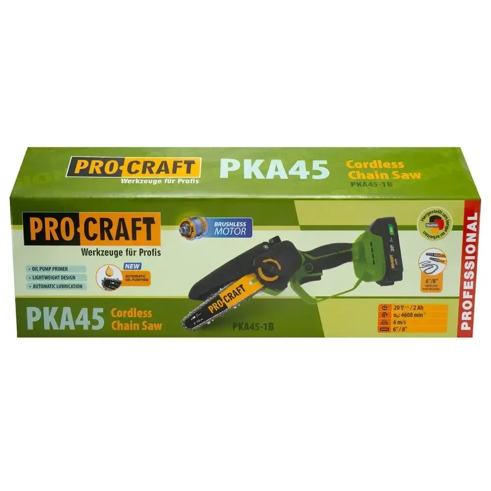 Аккумуляторная мини-пыль цепная Procraft PKA45,Безщеточный аккумуляторный веткорез 1 АКБ Li-Ion 20 В 2 шины 2 цепи Львов - изображение 13